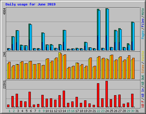 Daily usage for June 2019