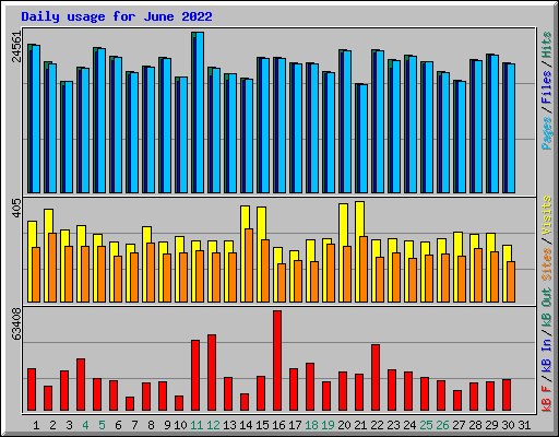 Daily usage for June 2022