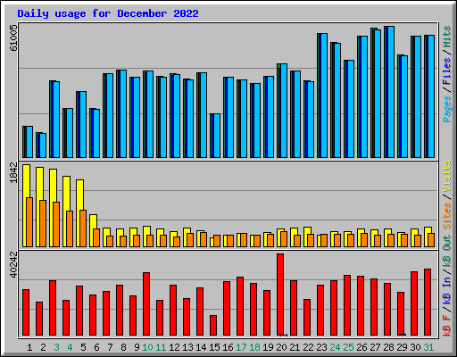 Daily usage for December 2022