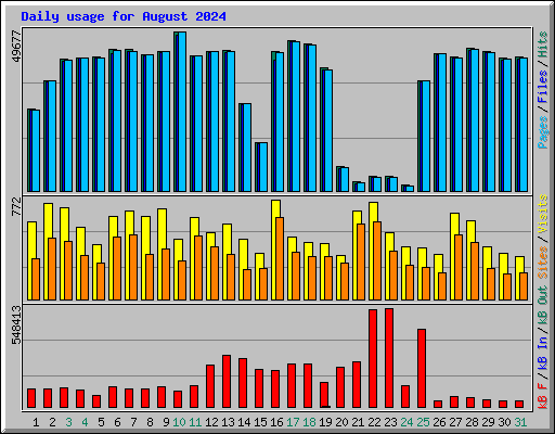 Daily usage for August 2024