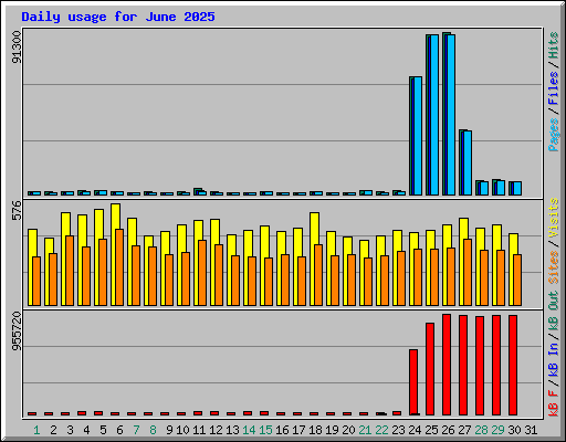Daily usage for June 2025