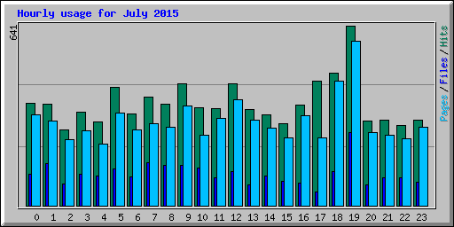 Hourly usage for July 2015