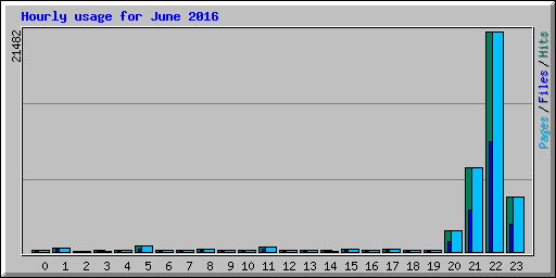 Hourly usage for June 2016