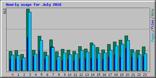 Hourly usage for July 2016