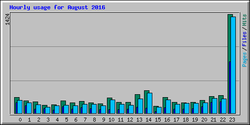 Hourly usage for August 2016