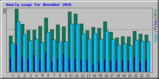 Hourly usage for November 2016