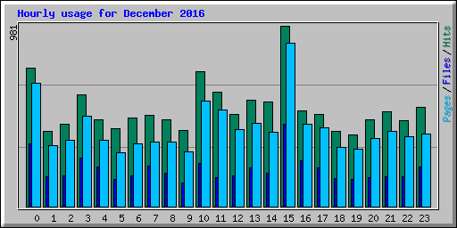 Hourly usage for December 2016