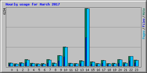 Hourly usage for March 2017