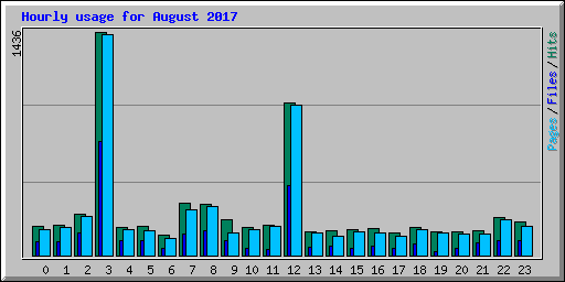 Hourly usage for August 2017