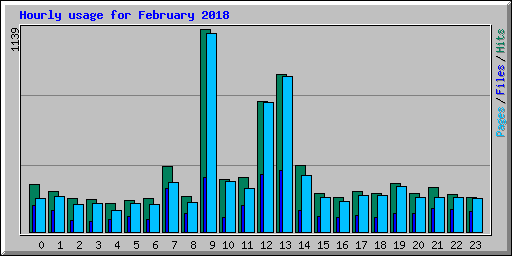 Hourly usage for February 2018