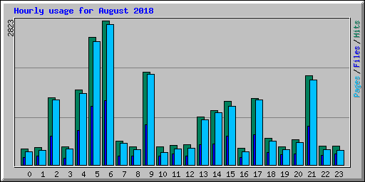 Hourly usage for August 2018