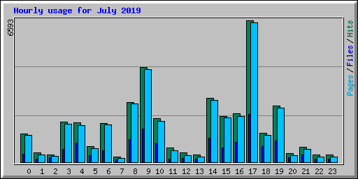 Hourly usage for July 2019