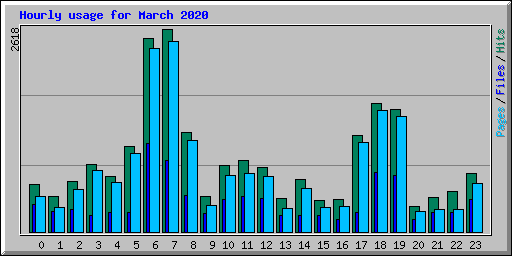 Hourly usage for March 2020