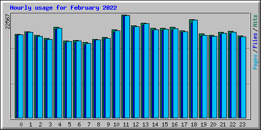 Hourly usage for February 2022