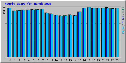 Hourly usage for March 2023