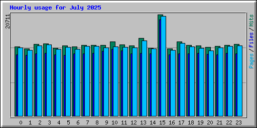 Hourly usage for July 2025