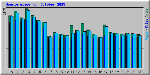 Hourly usage for October 2025